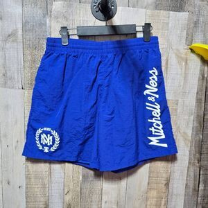 Mitchell & Ness Branded Team Essentials Nylon Shorts NWT Blue